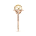 thumbnail image 3 of ANGARA Golden South Sea Cultured Pearl Halo Ring with Milgrain in 14K Rose Gold for Women | June Birthstone, Birthday, Anniversary, Jewelry Gift for Women | Pearl Ring, 3 of 5