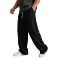 thumbnail image 4 of Afelkas Men's Relaxed Fit Casual Pants Drawstring Waist Lightweight Trousers for Daily Workwear and Easy Casual Weekend Outings Black,XXL, 4 of 7