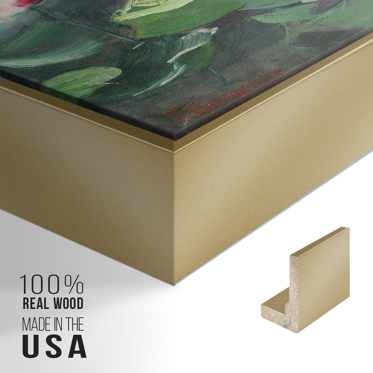 Vintage Botanical Print-LXIX By Wexford Home Framed in Gold Wood Gallery Wrapped Canvas 25 in. x 37 in.