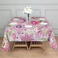 thumbnail image 3 of Pioneer Flower Floral Print Pattern Square Tablecloth,Waterproof Square Table Cover,Wipeable Spillproof Washable Table Cover for Home Kitchen Party Decor 42"X42"(107x107cm), 3 of 6