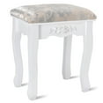 thumbnail image 6 of Giantex Vanity Table Set with Oval Mirror and 4 Drawers, Makeup Dressing Table with Cushioned Stool, Wooden Makeup Table for Bedroom Bathroom Girls Women, White, 6 of 10