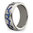 thumbnail image 4 of Edward Mirell Titanium Blue Reptile 9mm Ring Wedding Man Fancy  For Dad Mens  For Him, 4 of 10