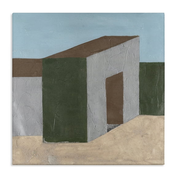Stupell Industries Rustic Desert Building Buildings & Architecture Painting Wrapped Canvas Art Print Wall Art, 17 x 17