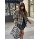 thumbnail image 3 of Abrigo de lana de manga larga abombada a cuadros con contraste Vintage para mujer, chaquetas elegantes con cuello redondo y doble botonadura, prendas de vestir Retro para mujer 2024 ﻿, 3 of 4
