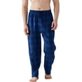 thumbnail image 2 of Onimisc Mens Pajama Pants Flannel Plaid Cotton Sleep Lounge Pants Warm Sleepwear Pants PJ Bottoms with Pockets and Button Fly, 3 Pack, 2 of 10