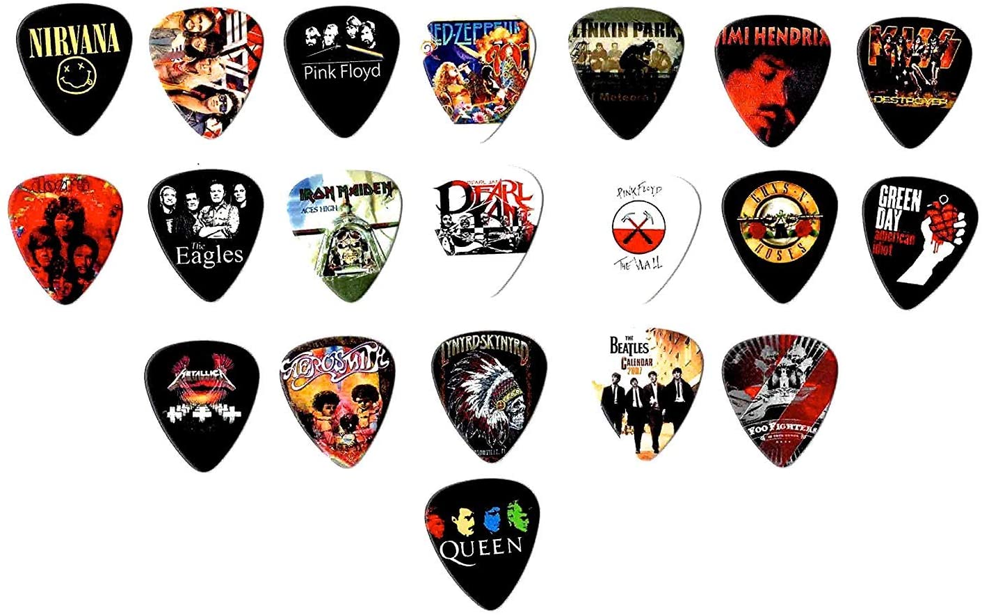 Legendary Bands Guitar Picks- Mega-Standard 20 picks in a packet