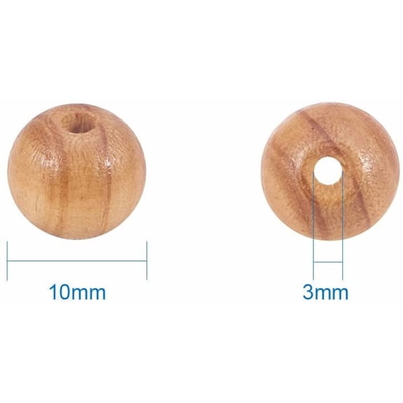 WEBEEDY Wood Beads Lead Free Round Peru 10mm Hole: 3mm about 100pcs/box