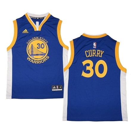 Custom Replica Away Jersey - Youth Stephen Curry #30 Golden State Warriors NBA Adidas Royal Blue Replica Jersey