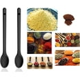 thumbnail image 4 of Juego de cucharas de silicona para servir para cocinar Juego de cucharas de cocina resistentes al calor para revolver, sin BPA, cuchara de silicona de mango largo (negro) oso de fresa Hogar, 4 of 6