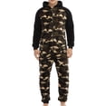 thumbnail image 4 of Pijama de camuflaje de terciopelo de doble cara con capucha informal para hombre, traje unido con cremallera Pompotops oipoqjl29305, 4 of 9