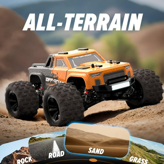 RC Cars 1:16 High Speed Remote Control Truck, Long Battery Life, Brushless Motor and Brushless Electric Control, Metal suspension, for Childers and Adults Toys ,Gifts