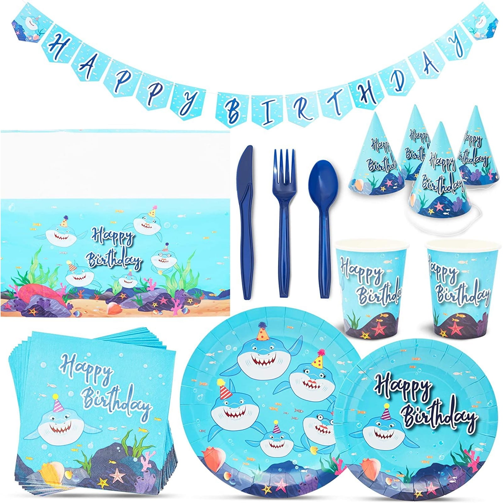 OCEAN FRIENDS Happy Birthday LUNCH NAPKINS 16 ~ Party Supplies Serviettes Blue OCEAN FRIENDS Happy Birthday LUNCH NAPKINS 16 ~ Party Supplies Serviettes Blue