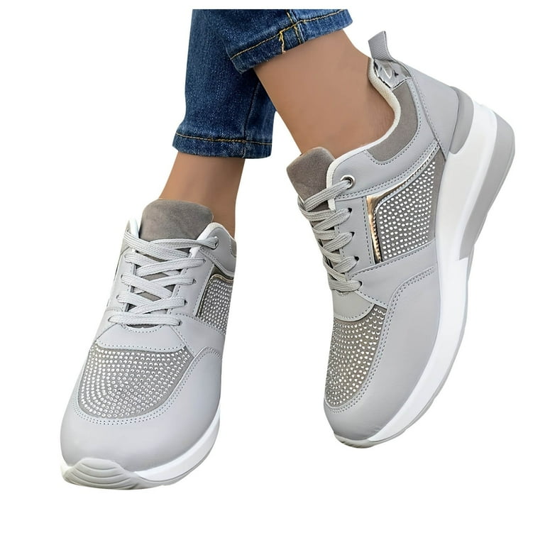 Yindaity PU Women'S Running Shoes Womens Slip On Running Shoes Non