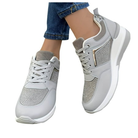 Oyedens Womens Platform Wedge Fashion Sneakers Waterproof Mid Heels Athletic Walking Work Shoes