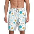 thumbnail image 1 of Fotbe Gold Stars Blue Dots Pattern Pantalones Cortos de Pijama para Hombre, Ropa de Dormir, Pantalones de Pijama Cortos para Hombre-3X-Large, 1 of 6
