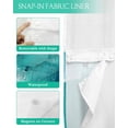 thumbnail image 3 of No Hook Shower Curtain with Snap in Liner, Green Abstract Art Watercolor Painting Texture Hotel Shower Curtains for Bathroom, Washable Shower Curtain Liner Set with Mesh Top Window, 72"x96", 3 of 6