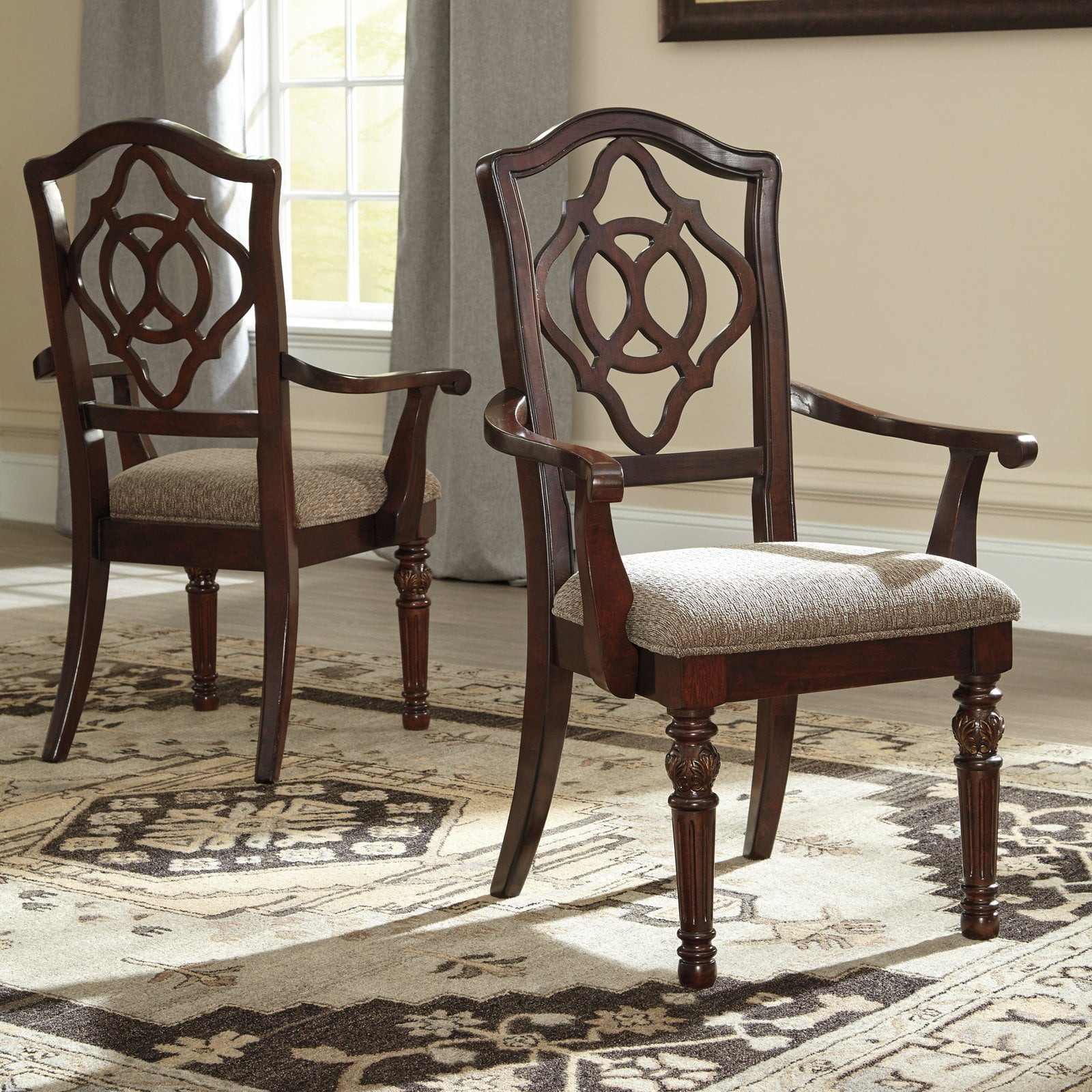 Signature Design by Ashley Leahlyn Arm Dining Chair Set of 2