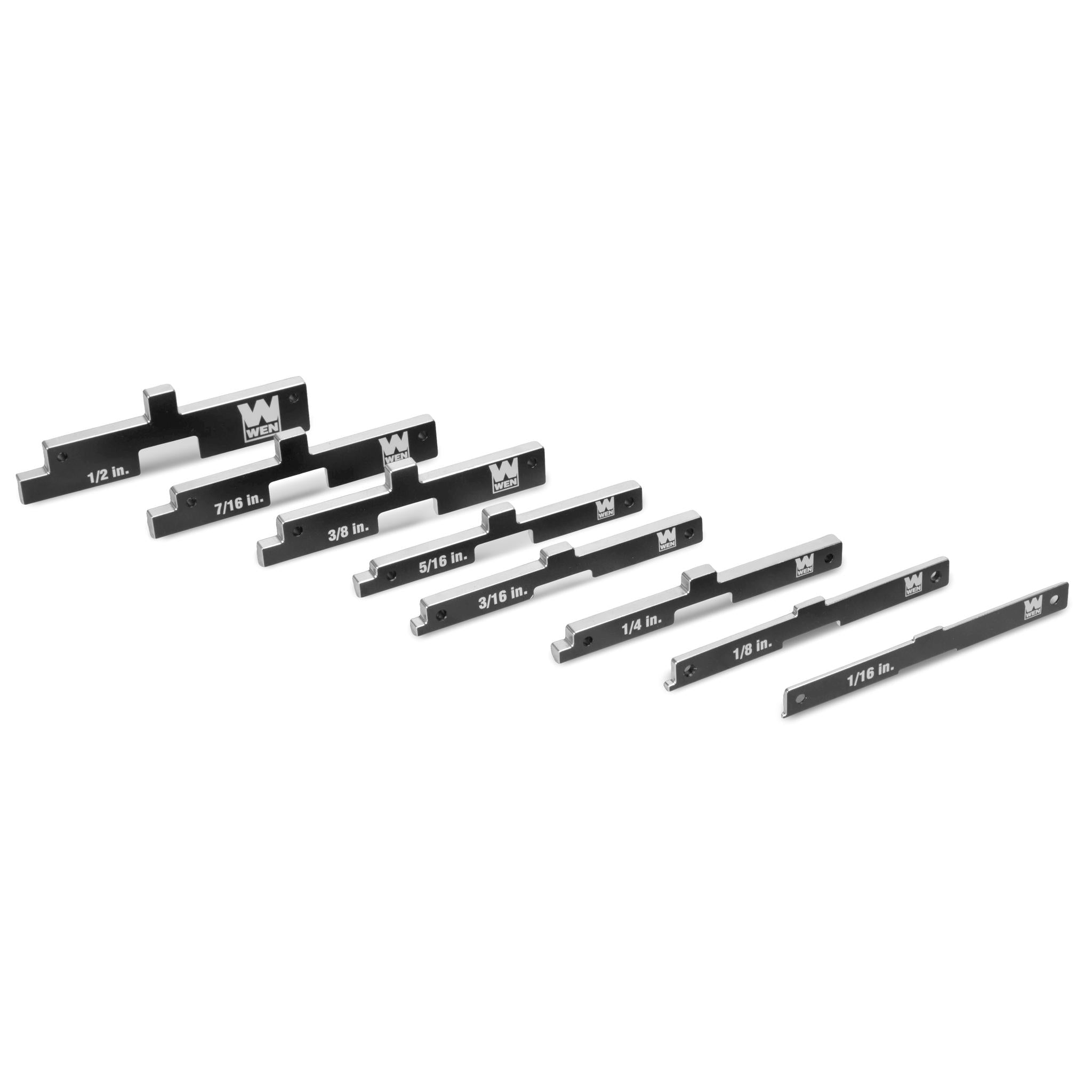 WEN 10408 Aluminum Precision Setup Blocks, Eight-Piece Gauge Set for Router Tables, Table Saws, Band Saws, and Woodworking