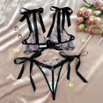thumbnail image 4 of Lingerie for Women Apparel Mesh Lace Teddy Sleepwear with Comfortable Three-Hook Design for Home Leisure Nightwear Purple XL, 4 of 8