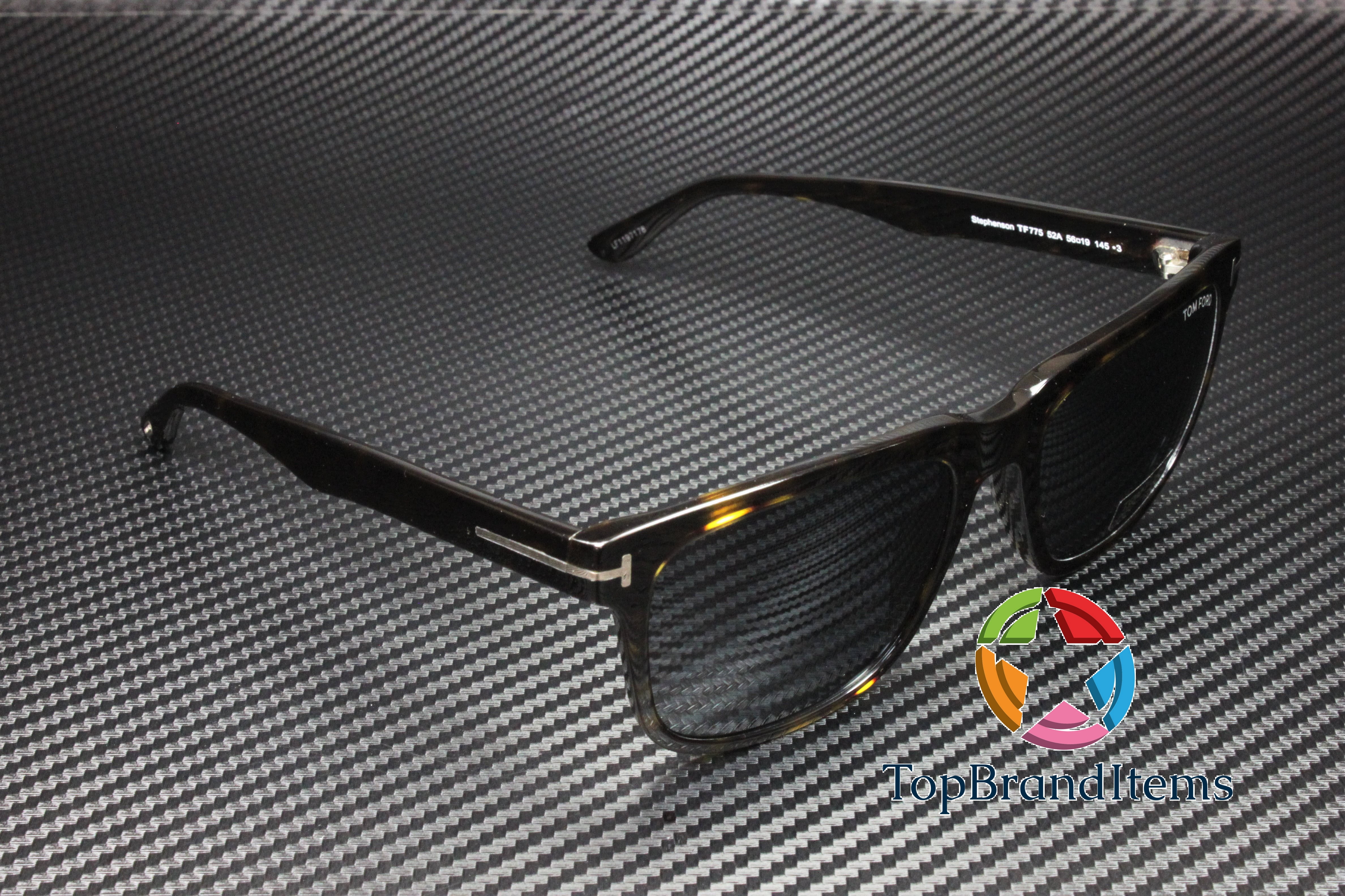 Tom Ford Stephenson Grey Square Men's Sunglasses FT0775 52A 56