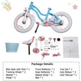 thumbnail image 4 of Royalbaby Girls Kids Bike Star girl 14 In Bicycle Basket Training Wheels Blue Child's Cycle, 4 of 7