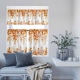 thumbnail image 6 of Kitchen Window Curtains Valance and Tier Set, Orange Watercolor Leaves on White Rod Pocket Tier Curtain Valance Set, Farm Eucalyptus Leaves Light Filtering Cafe Curtains for Bedroom Living Room, 6 of 9