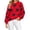 Red, variant on Women's Fuzzy Sweater Crewneck Long Sleeve Love Heart Print Pullover Casual Loose Knit Winter Warm Soft Jumper Cozy Lounge Top for Home Daily Wear