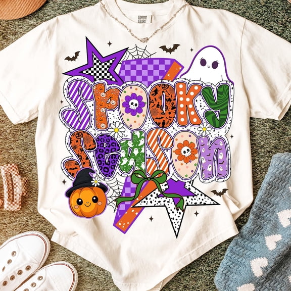 Coquette Halloween Spooky Season Shirt, Preppy Halloween Shirt, Halloween Spooky Witch Shirt, Pumpkin Ghost Halloween Shirt