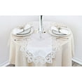 thumbnail image 4 of White European Lace and Antique Jacquard Fabric Table Runner (14" x 27" | 16" x 35"/44"/54" 14"x70"), 4 of 5
