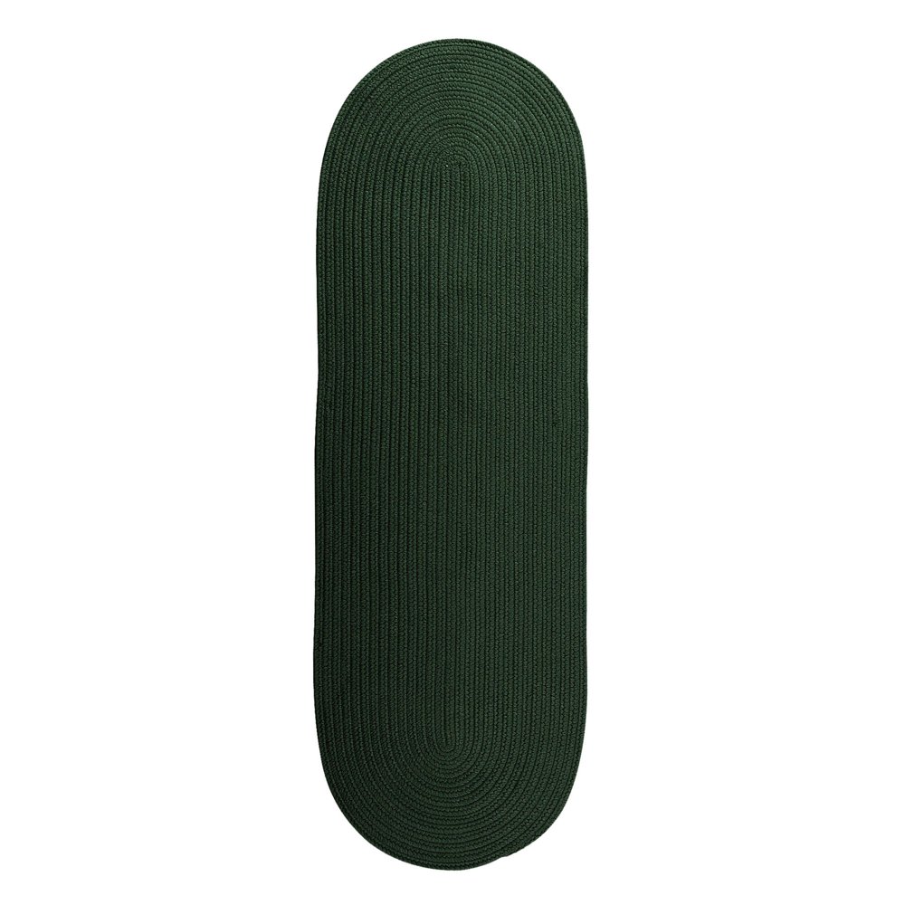 2' x 9' Dark Green All Purpose Handcrafted Reversible Oval Area Throw