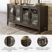 تصميم التوقيع بواسطة Ashley Burkhaus Modern Wood Dining Server باللون البني الداكن