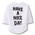 thumbnail image 2 of Baby Girls Boys Toddler Unisex Smile Face Drop Shoulder 3/4 Long Sleeve Cotton Top Tee Shirts Clothing Outfit White 18-24 Months, 2 of 5