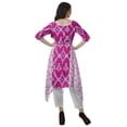 thumbnail image 4 of Moomaya Printed Kurti Kurta Pant Set Boat Neck WoMen's Asymmetric Ethnic Wear, 4 of 6