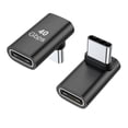 thumbnail image 1 of Adaptador USB-C macho a hembra AReme 90° 100 W tipo C, paquete de 2, negro, 1 of 6