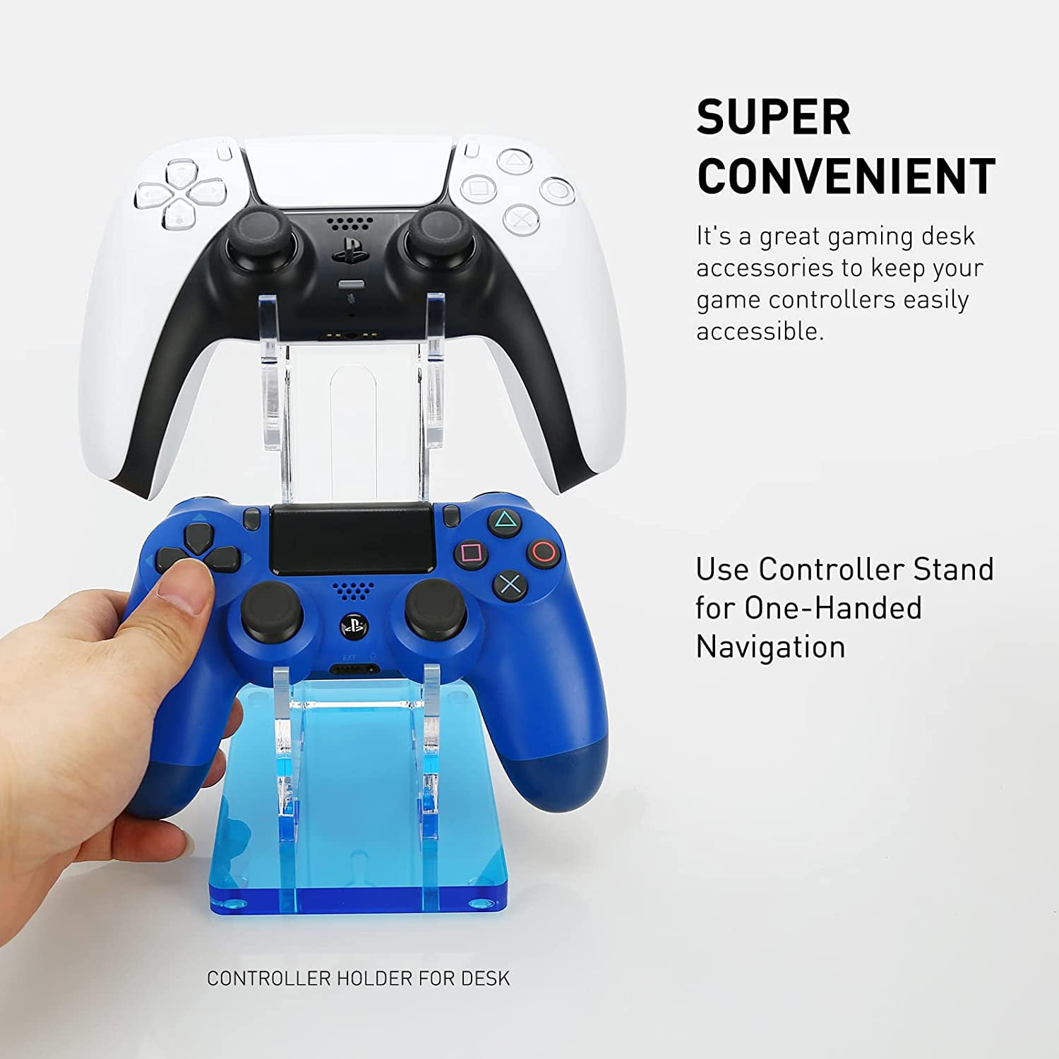DATA FROG Universal Dual Controller Stand For PS5 PS4 Desk Controller  Transparent Acrylic Holder Gamepad Joystick Mount For Xbox