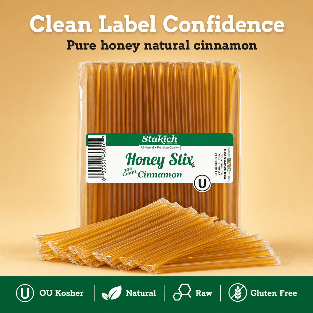 Stakich Cinnamon Grade A Honey Stix - 5 Packs of 100