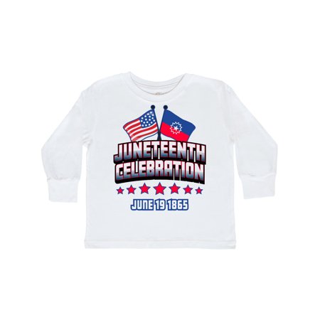 

Inktastic Juneteenth Celebration with Flags Gift Toddler Boy or Toddler Girl Long Sleeve T-Shirt