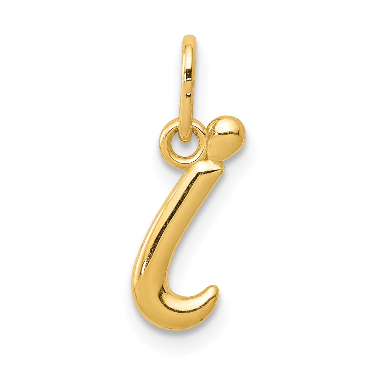 14k Yellow Gold Initial Monogram Name Letter Pendant Charm Necklace I For Women - 0