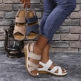 thumbnail image 6 of Ruyang Women Leather Sandals Women's Casual Side Hollow Belt Buckle Slope Bottom Roman Shoes Summer Fashion Ladies Sandals, 6 of 7