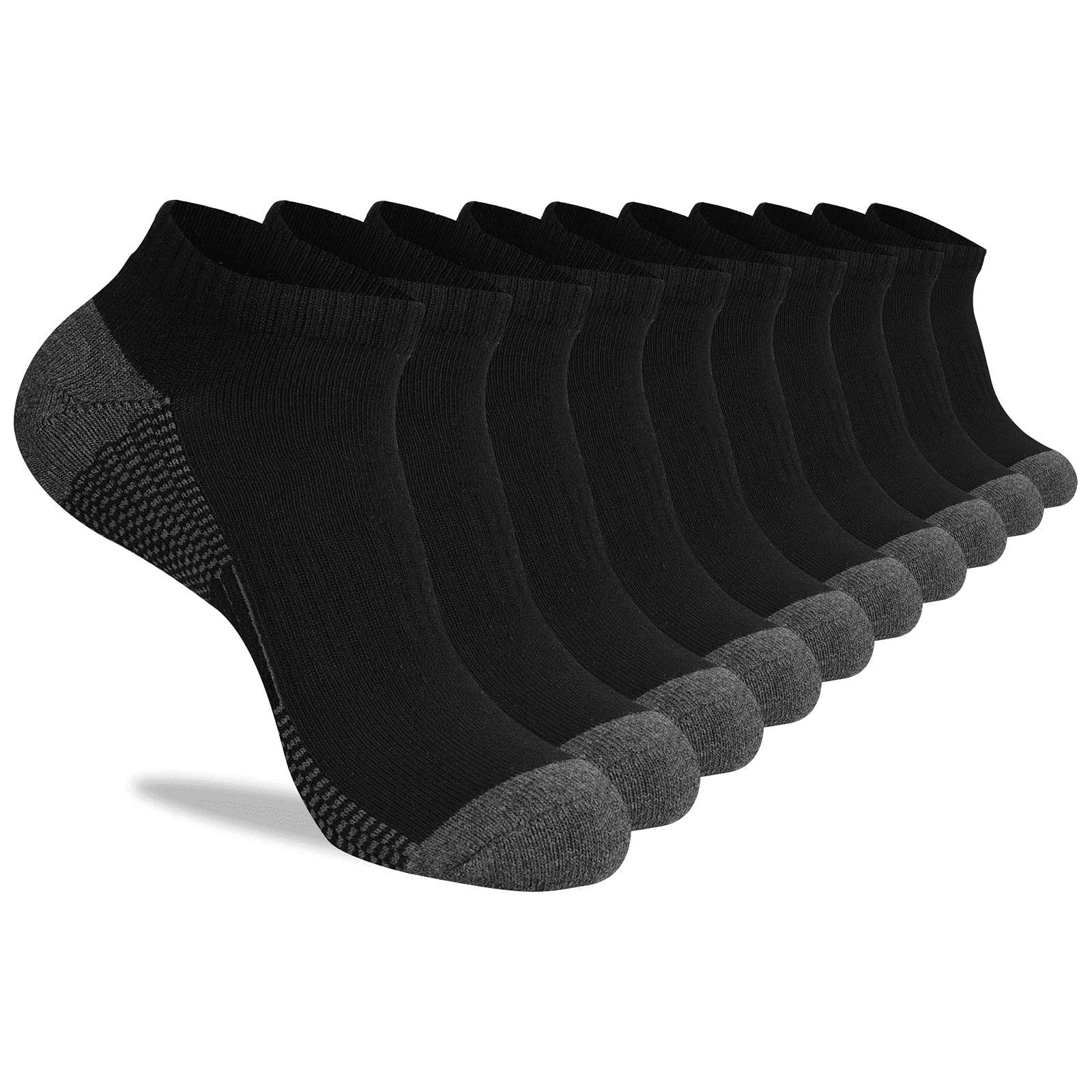 COOPLUS Mens 10 Pairs Athletic Ankle Socks Men's Breathable Low Cut ...