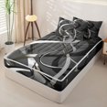 thumbnail image 2 of Homewish Gray Spiral Swirl Zipper Twin Comforter Sets with Fitted Sheet and 2 Pillowcases,Classic Contemporary Zipper Bedding Set,Black Reversible,4pcs, 2 of 8