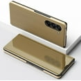 thumbnail image 2 of Case for Samsung Galaxy Z Fold 6 Case Clear View Mirror Makeup Luxury Design Bookstyle Leather Flip Case with Kickstand Shockproof Case Cover for Samsung Galaxy Z Fold 6 QH Gold, 2 of 9