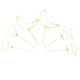 thumbnail image 3 of 6 adornos para tartas con diamantes de imitación, creativos, de moda, dorados (forma de luna, estrella y corazón, cada uno, 2 unidades), 3 of 6