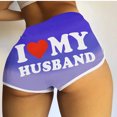 thumbnail image 2 of WCMZJ Womens Booty Shorts Sexy Hot Pants Letter Print Butt Lifting High Waist Workout Gym Active Yoga Shorts Biker Shorts, 2 of 5