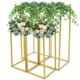 thumbnail image 6 of 4Pcs Rectangular Floor Stand Gold Metal Column Flower Stand, Wedding Party Backdrop Centerpiece Rack, 6 of 13
