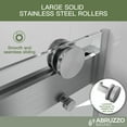 thumbnail image 5 of 56-60" W x 76" H Sliding Frameless Soft-Close Shower Door with Premium 3/8 Inch (10mm) Thick Tampered Glass in Brushed Nickel, 5 of 12