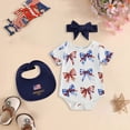 thumbnail image 2 of Wxirdiow July 4th Baby Bodysuit 4th of July Baby Girl Outfits Newborn Romper Dress Summer Infant American Flag Clothes Cute Toddler Tutu Dresses Blue Size,6-12 Months, 2 of 5