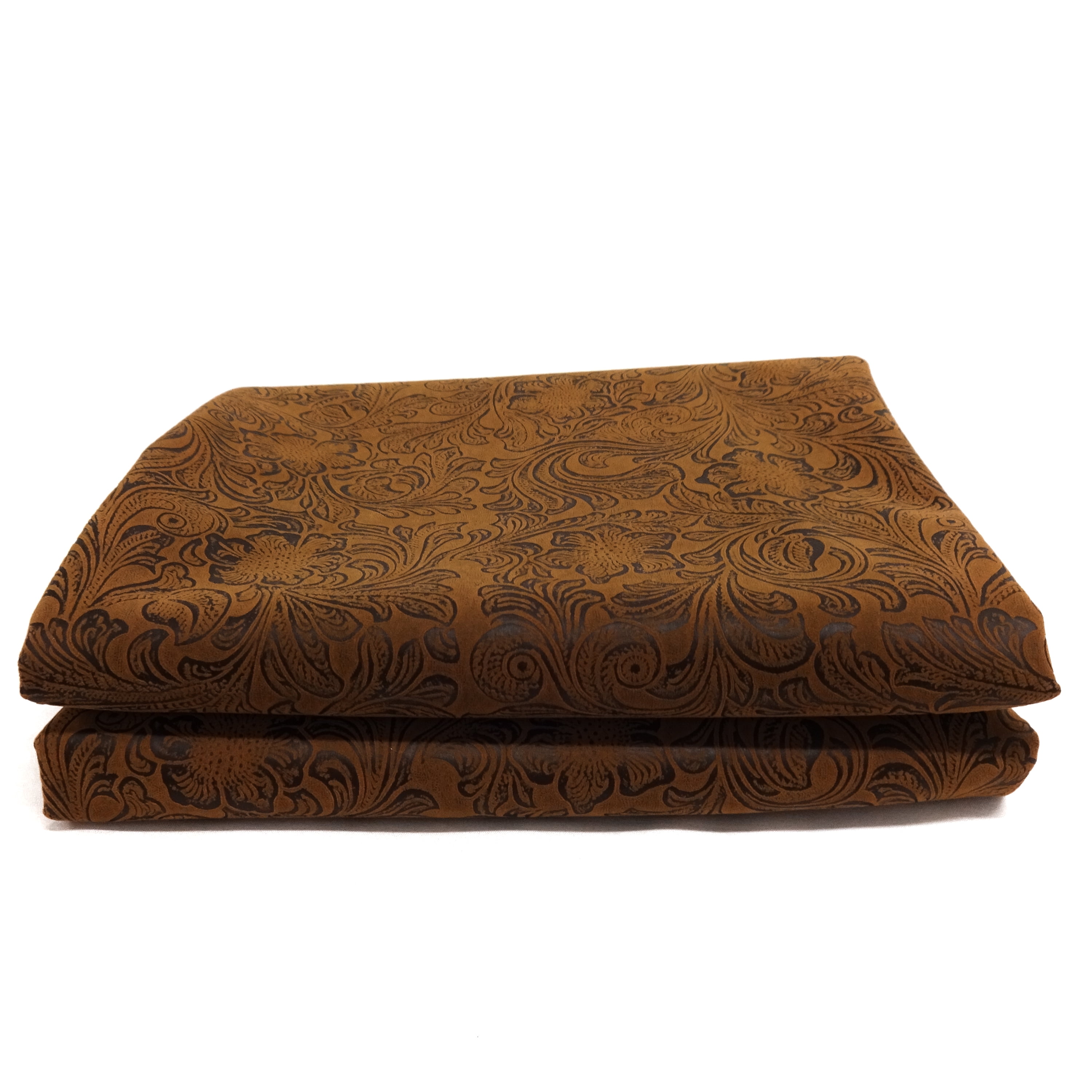 Waverly Inspirations By-the-Yard Jacobean Faux Leather Fabric, Brown, 60” Wide for Crafts & DIY Projects