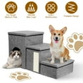 thumbnail image 5 of Pet Stairs for Small Medium Cats Dogs Folding 3-Step Pet Steps Dog Stairs for High Beds Sofas , Adjustable Non-Slip Dog Ramp with Storage Ladder and Cat Scratcher, 5 of 12
