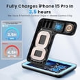 thumbnail image 3 of WAITIEE Cargador inalámbrico 3 en 1, estación de carga rápida de 15 W para Apple Watch 10/9/8/Ultra 2/Ultra/SE/7/6/5/4/3/2, para AirPods 3/2/1/Pro para iPhone 16/15/14/13 /Plus/Pro/Pro Max/12/11 (negr, 3 of 5